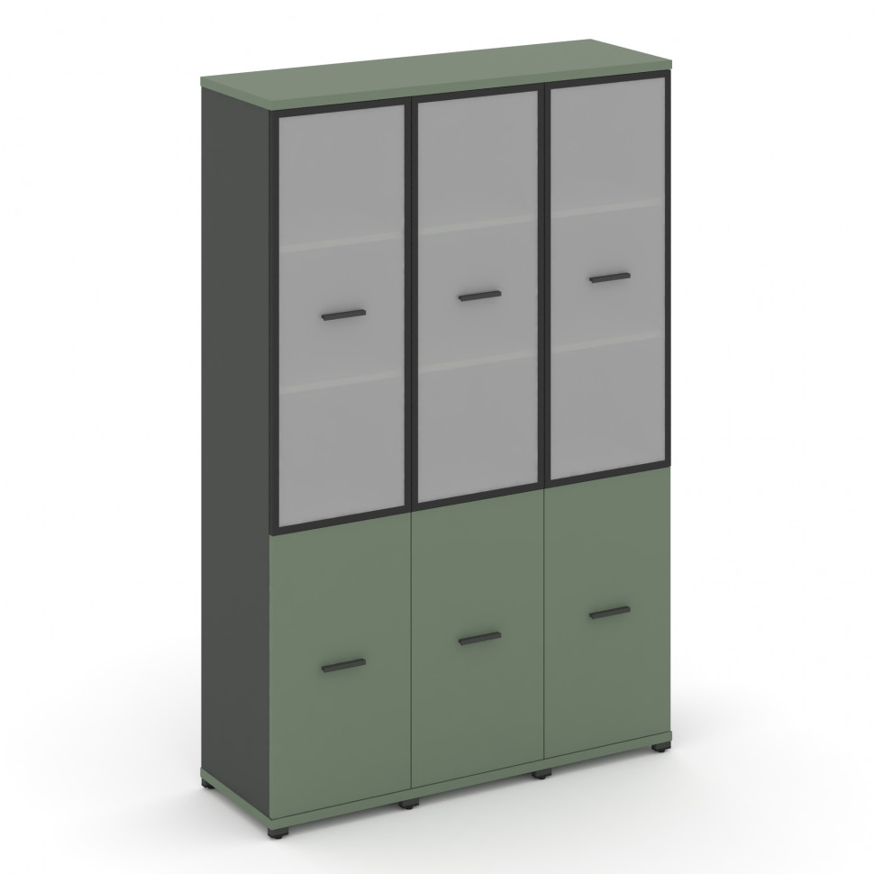 Concept Шкаф 3 узкие секции, 5 ниш CN.STU-532 RMB A Кобо/Антрацит/Металл Антрацит/Сатин 1252*420*192