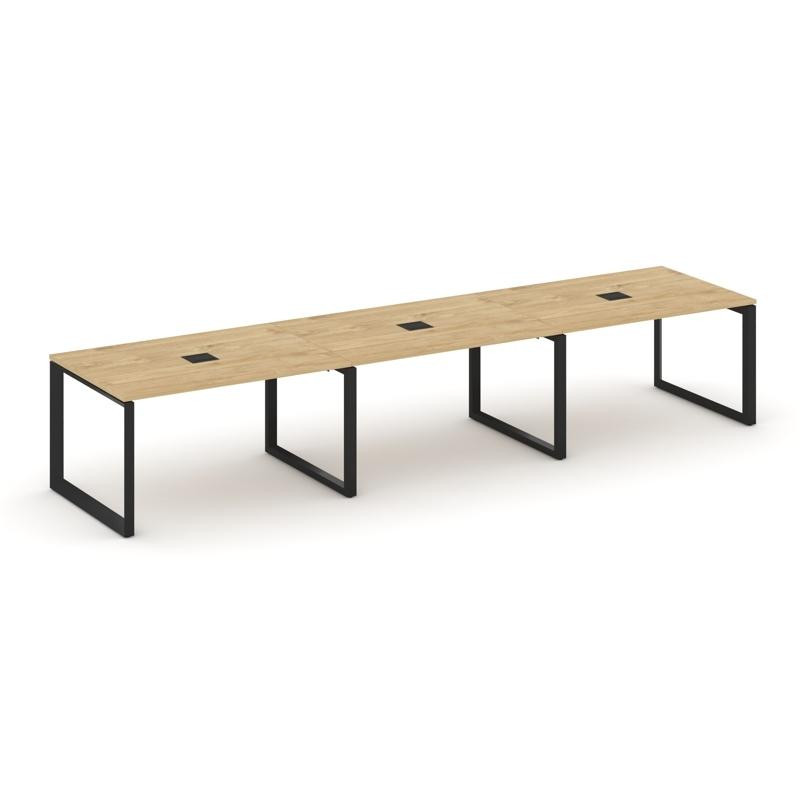 Style Project Стол переговорный SN-59O.SPRG-023 Тиквуд Светлый/Металл Черный 4140*980*750