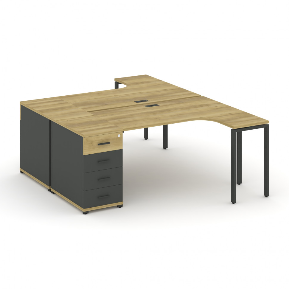 Concept Рабочая станция CN.DSA-402 A Дуб Винченцо/Антрацит/Металл Антрацит 2000*1180*750