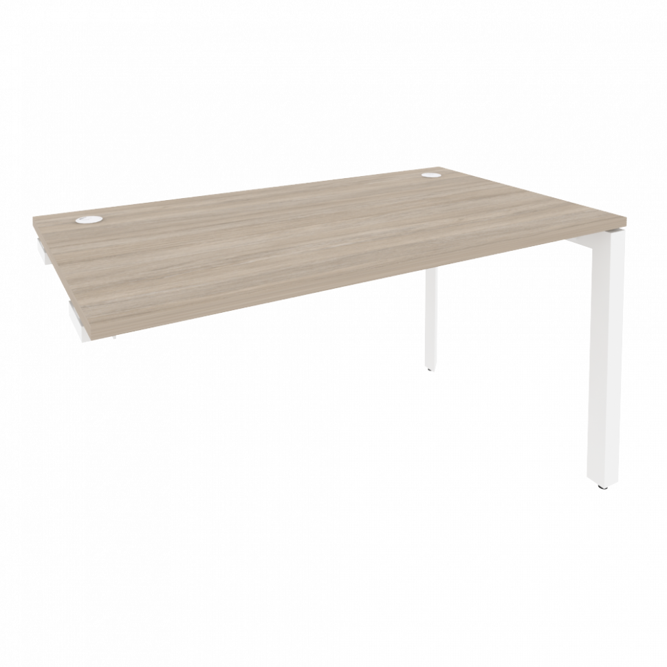Onix Стол-приставка на П-образном м/к к опорным элементам O.MP-SPR-3.8 Дуб Аттик/Металл Белый 1380*8