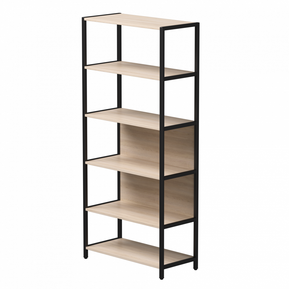 Стеллаж металлический высокий Everprof EVO (ЭВО) 830х385x1840 Дуб Соната/Черный