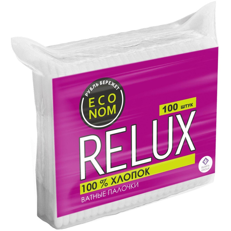 Палочки ватные RELUX пакет 100шт/уп