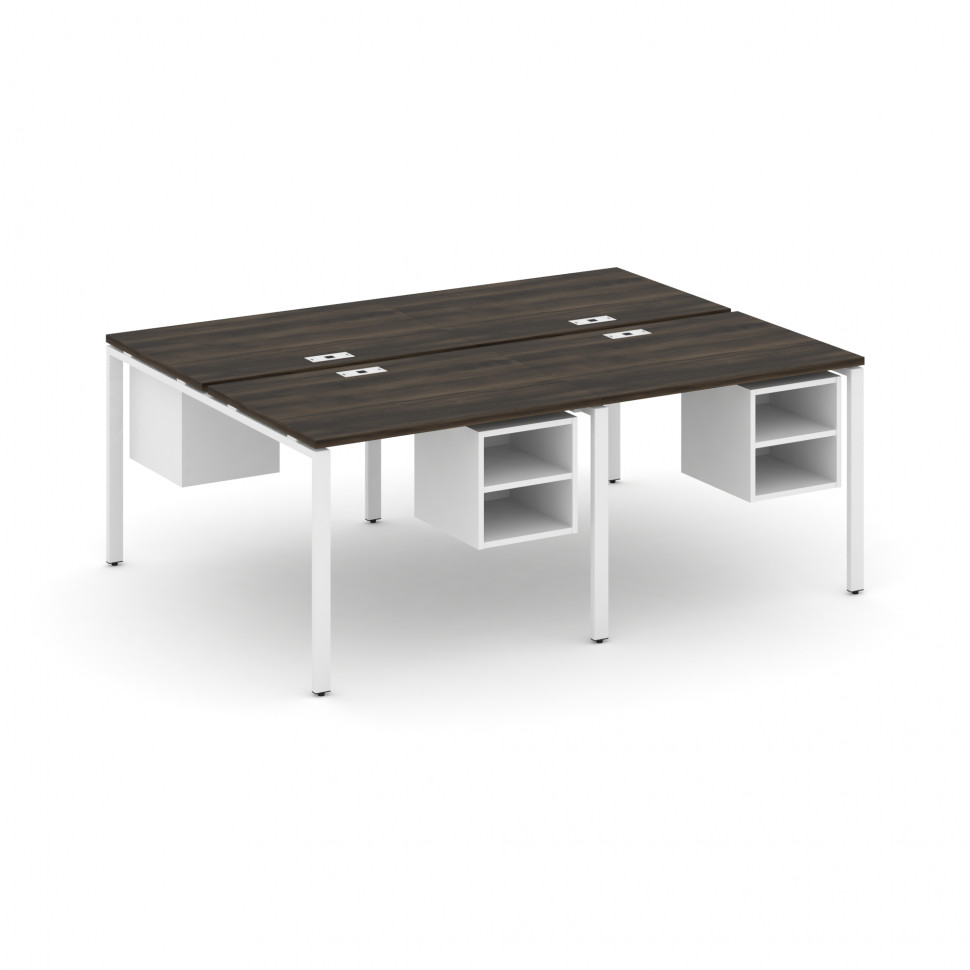 Concept Рабочая станция двухсторонняя с подвесными тумбами на 4 места CN.DRS-125 Дуб Мали/Белый Брил