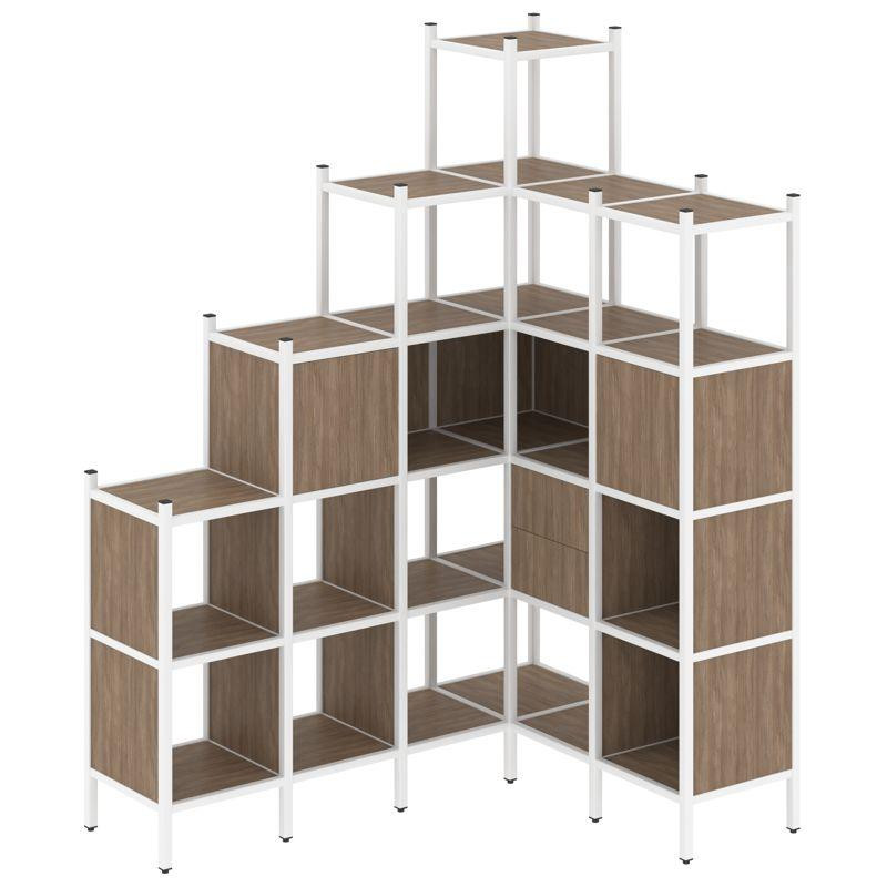 Loft Угловой внутренний стеллаж VR.L-44 Дуб Аризона/Металл Белый 1694*1278*2280