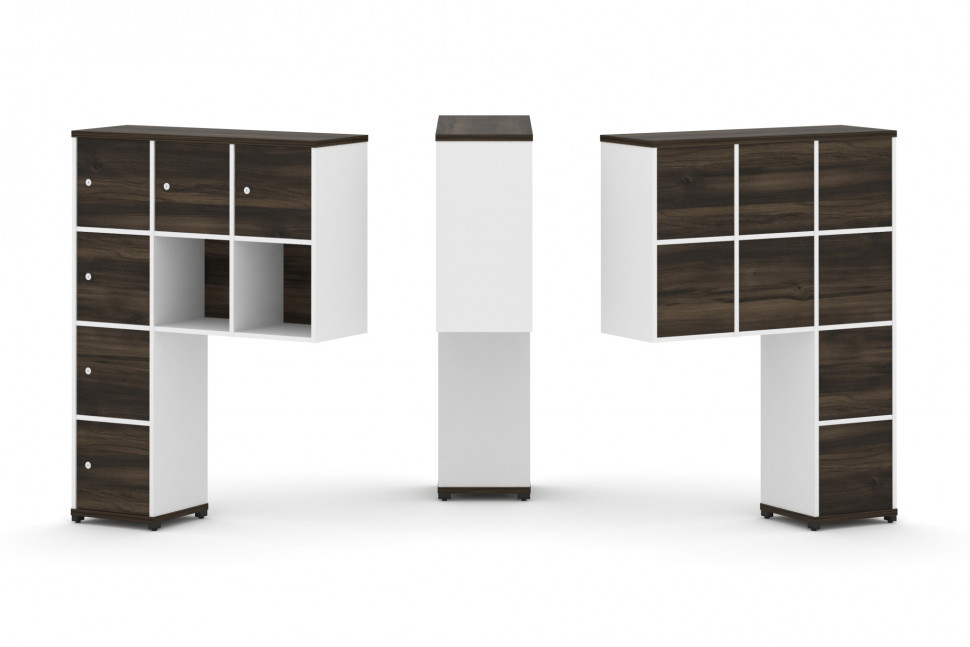 Concept Надставка высокая CN.ONV-009 Дуб Мали/Белый Бриллиант/Металл Черный 1099*350*1486