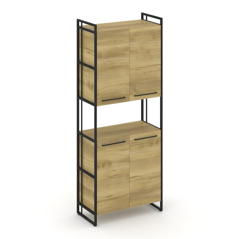 Rift Шкаф 5 ниш широкий RF.SS-52 Дуб Винченцо/Металл Черный/Черный Ручки 798*396*2010