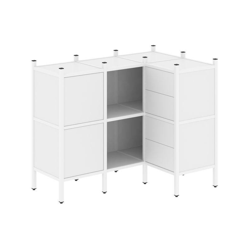 Loft Угловой внутренний стеллаж VR.L-28 Белый Бриллиант/Металл Белый 1278*862*1047