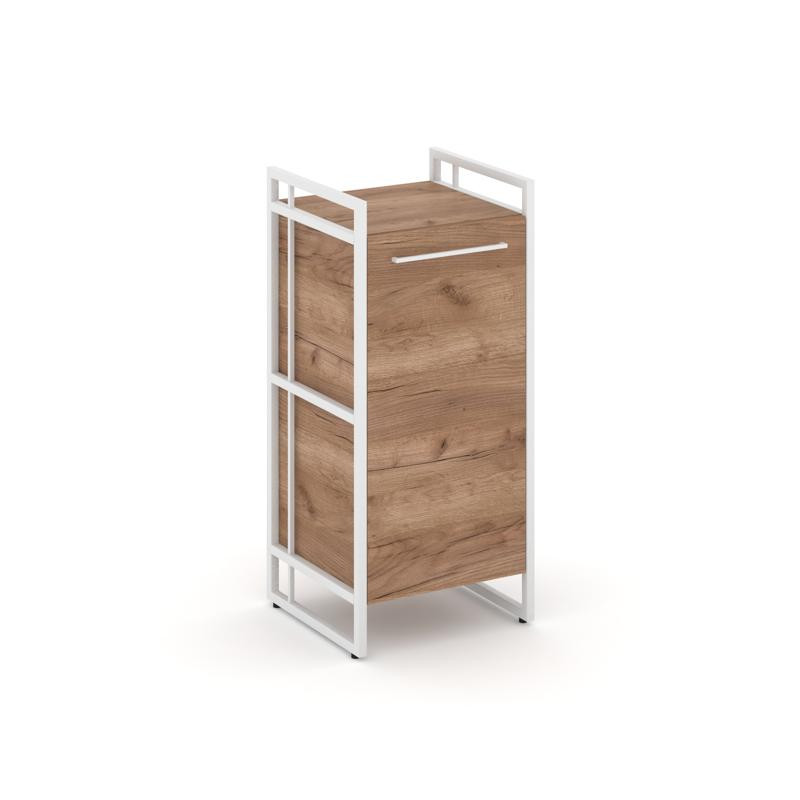 Rift Шкаф 2 ниши узкий RF.SU-21 (R) Дуб Табак/Металл Белый/Белый Ручки 420*396*924