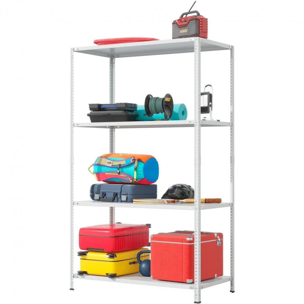 Стеллаж металлический ГТС_ТС Лайт 2000х1200х600 сост.ст. Полки:4 шт, металл