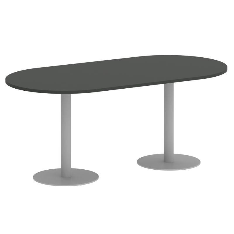 Riva Стол овальный А.СПРГ-3 Антрацит/Металл Серый 1800*900*750