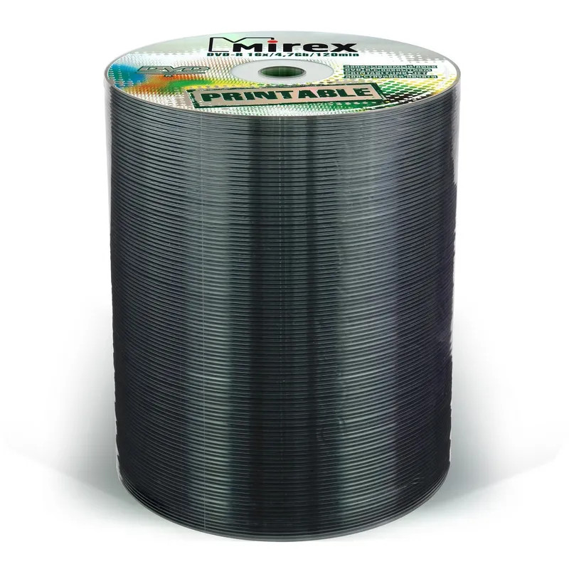 Носители информации DVD-R Printable, 16x, Mirex, Bulk/100, UL130028A1T Носители информации DVD-R Printable, 16x, Mirex, Bulk/100, UL130028A1T