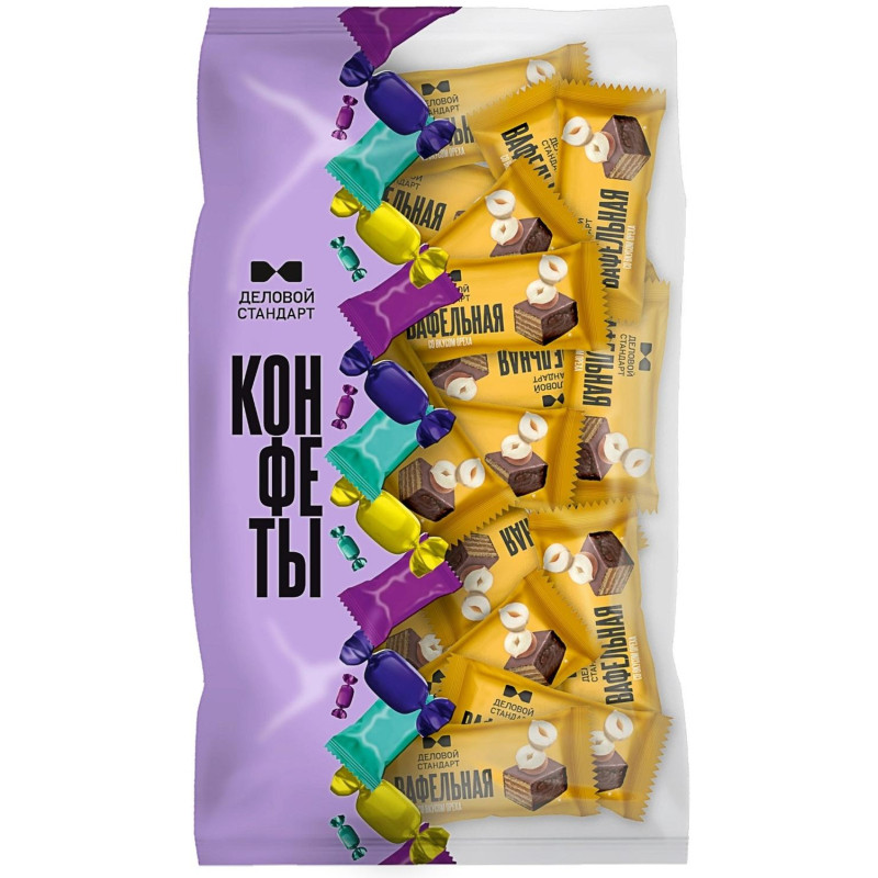 Конфеты глазированные Деловой Стандарт вафельные со вкусом ореха, 500г
