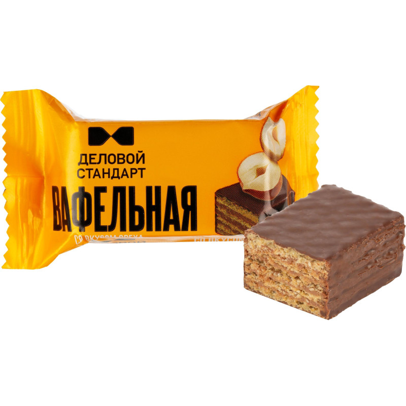 Конфеты глазированные Деловой Стандарт вафельные со вкусом ореха, 500г