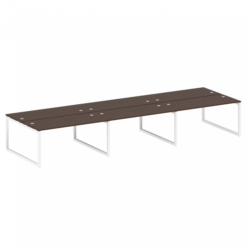 Metal System Quattro Рабочая станция на 6 раб. мест на О-образном м/к 50БО.СМ-6.4 Венге Цаво/Металл Metal System Quattro Рабочая станция на 6 раб. мест на О-образном м/к 50БО.СМ-6.4 Венге Цаво/Металл