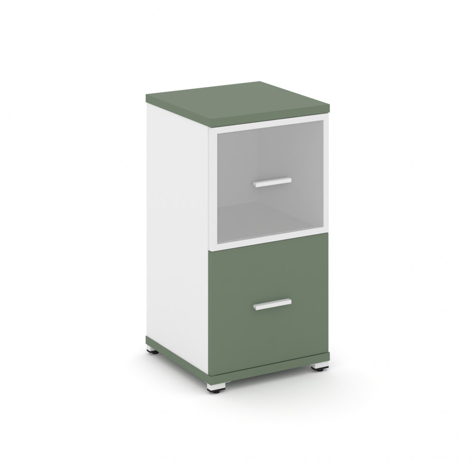 Concept Шкаф 1 узкая секция, 2 ниши CN.STU-212 RMW W Кобо/Белый Бриллиант/Металл Белый/Сатин 420*420