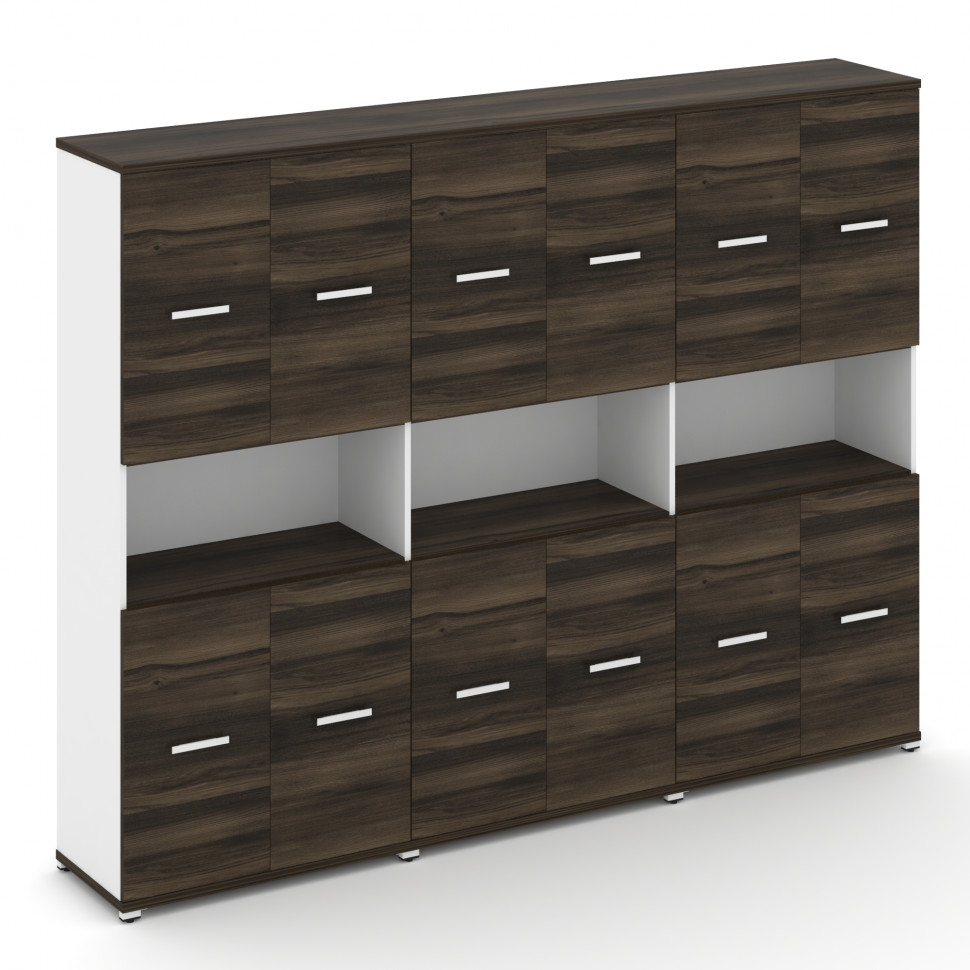 Concept Шкаф 3 широкие секции, 5 ниш CN.STS-533 W Дуб Мали/Белый Бриллиант/Металл Белый 2500*420*192 Concept Шкаф 3 широкие секции, 5 ниш CN.STS-533 W Дуб Мали/Белый Бриллиант/Металл Белый 2500*420*192