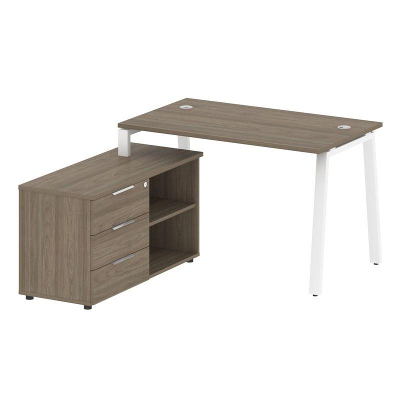 Metal System Рабочая станция с тумбой на А-образном м/к БА.РС-СТС-2.2 (L) Вяз Благородный/Металл Бел Metal System Рабочая станция с тумбой на А-образном м/к БА.РС-СТС-2.2 (L) Вяз Благородный/Металл Бел