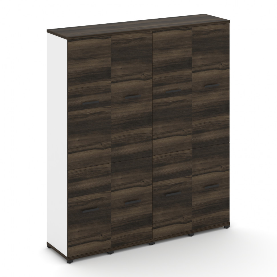 Concept Шкаф 4 узкие секции, 5 ниш CN.STU-542 B Дуб Мали/Белый Бриллиант/Металл Черный 1668*420*1922