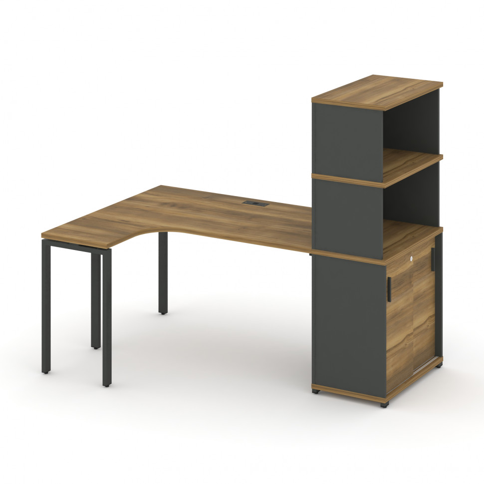 Concept Стол эргономичный с опорным шкафом-купе с надставкой выс.  CN.SA-222(L) A Сандал Янтарный/Ан