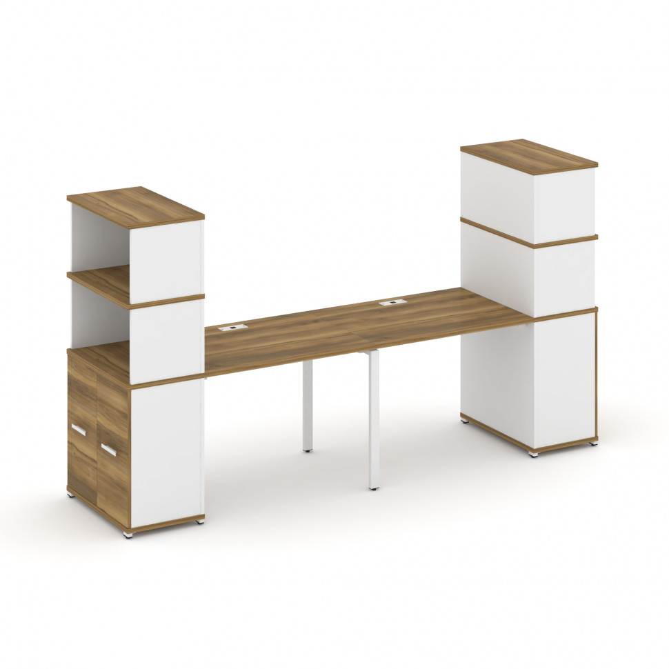 Concept Рабочая станция с опорными распаш. шкафами с надставкой выс. CN.ORS-229 W Сандал Янтарный/Бе Concept Рабочая станция с опорными распаш. шкафами с надставкой выс. CN.ORS-229 W Сандал Янтарный/Бе