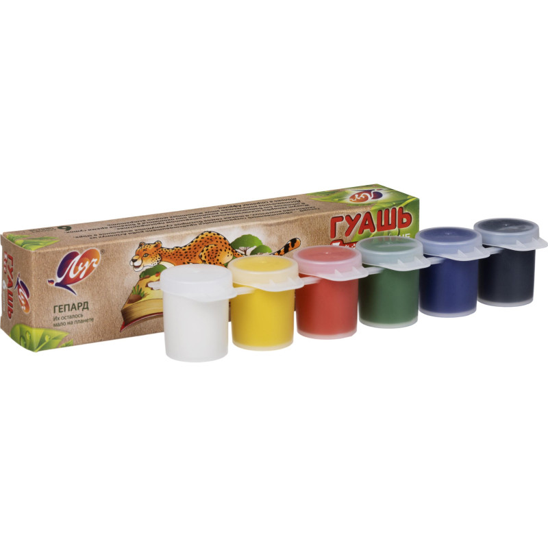 Гуашь 6цв,15мл,Луч Zoo,блок тара