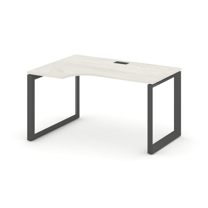 Style Project Стол рабочий эргономичный SN-59O.SPA-001(L) Дуб Наварра/Металл Антрацит/Черный Заглушк