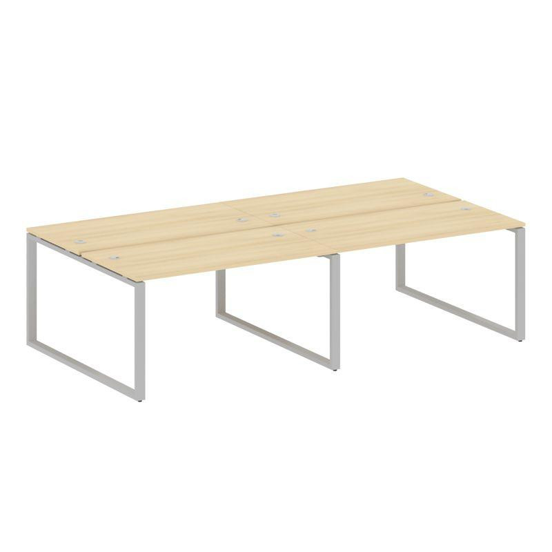 Metal System Рабочая станция на 4 места на О-образном м/к БО.СМ-4.3 Акация Лорка/Металл Серый 2800*1