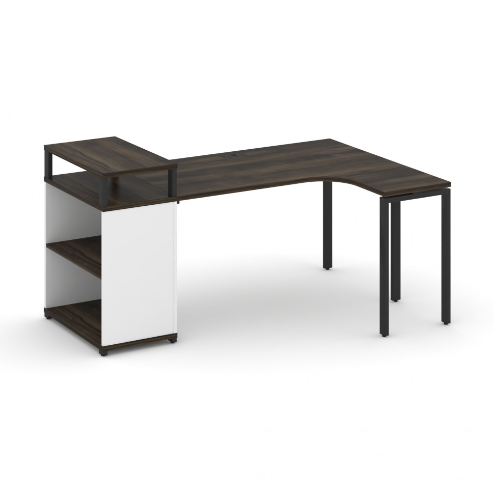 Concept Стол эргономичный с опорным стеллажом с верх. горизонтом CN.SA-203(R) Дуб Мали/Белый Бриллиа Concept Стол эргономичный с опорным стеллажом с верх. горизонтом CN.SA-203(R) Дуб Мали/Белый Бриллиа