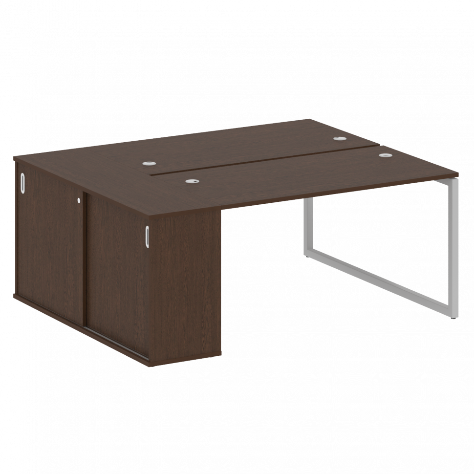 Metal System Quattro Рабочая станция с шкафом-купе на О-образном м/к 40БО.РС-СШК-1.3 Т Венге Цаво/Ме