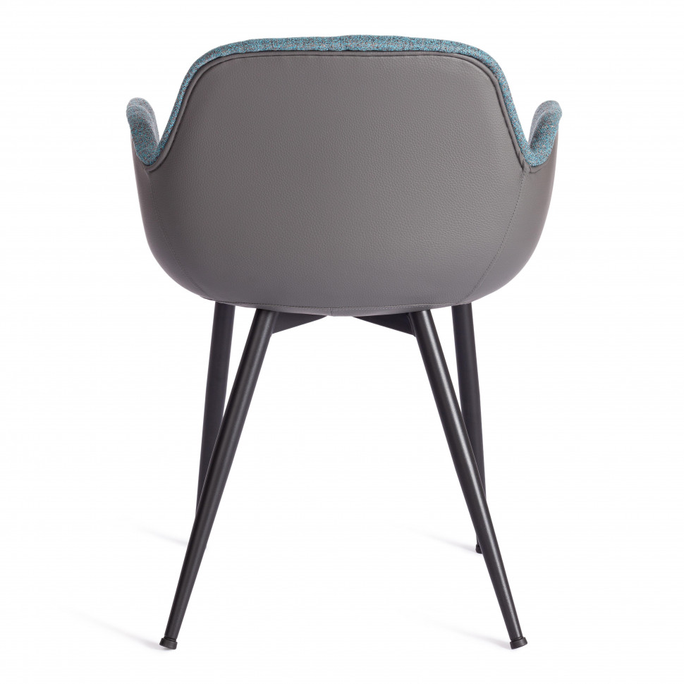 Кресло VALENTINO (mod. PC45-2) / 1 шт. в упаковке металл/экокожа/ткань, 55 х 58 х 81 см, Turquoise (бирюзовый)/Grey (серый)/чёрный