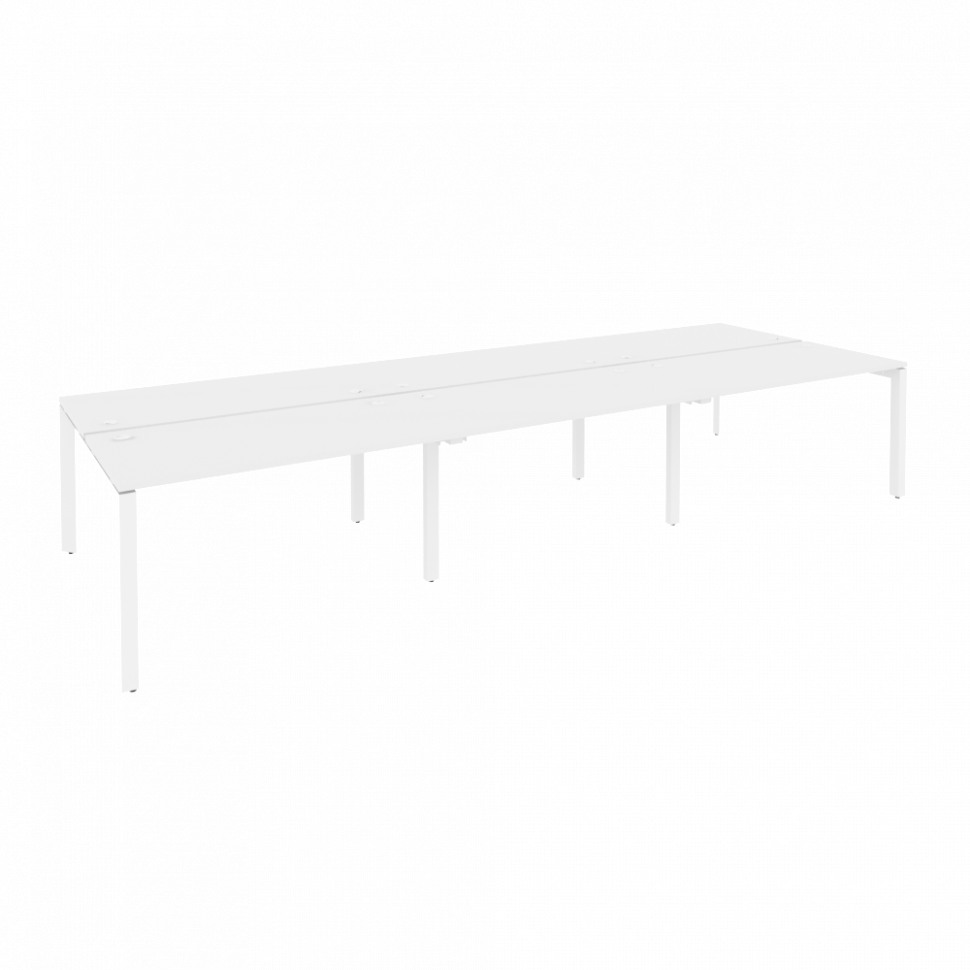 Onix Рабочая станция на П-образном м/к O.MP-D.RS-6.3.7 Белый Бриллиант/Металл Белый 4140*1475*750