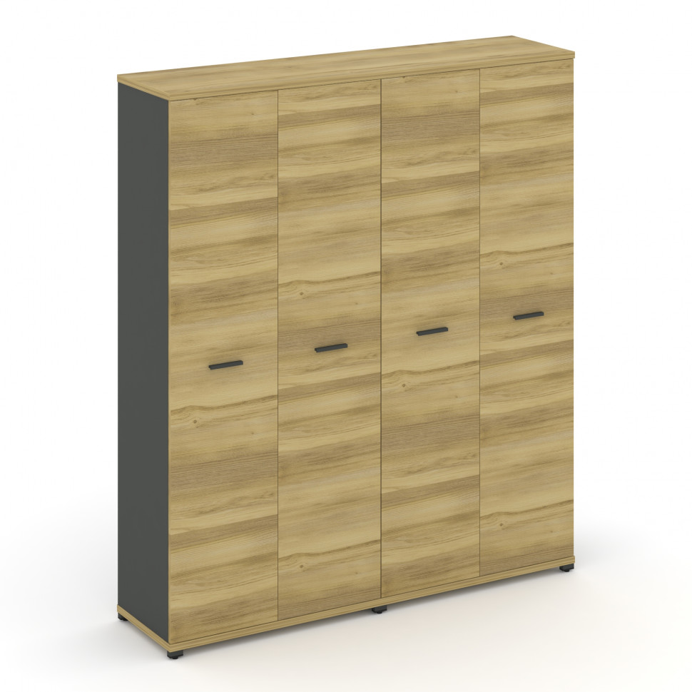 Concept Шкаф 2 широкие секции, 5 ниш CN.STS-528 A Дуб Винченцо/Антрацит/Металл Антрацит 1668*420*192