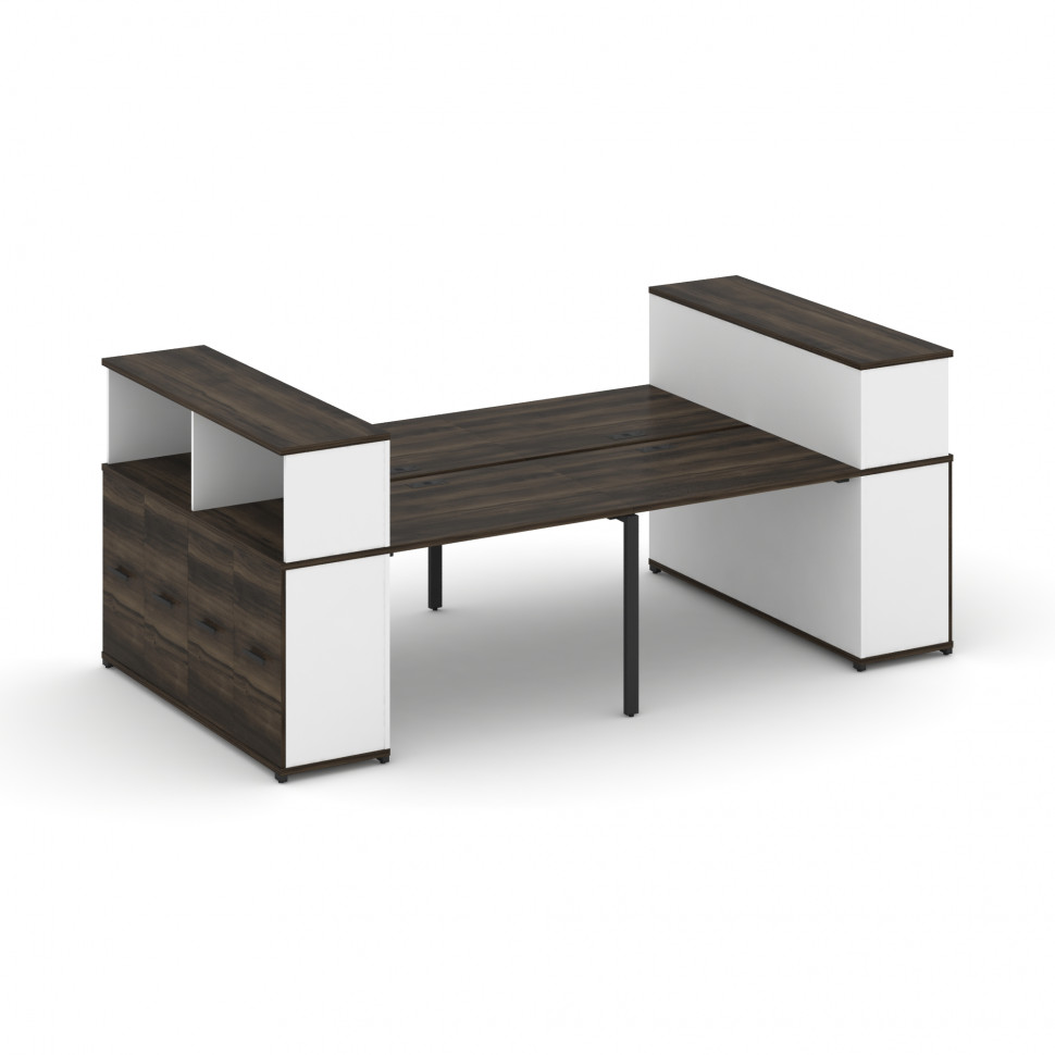 Concept Рабочая станция с опорными распаш. шкафами с надставкой низ. CN.DRS-269 B Дуб Мали/Белый Бри Concept Рабочая станция с опорными распаш. шкафами с надставкой низ. CN.DRS-269 B Дуб Мали/Белый Бри