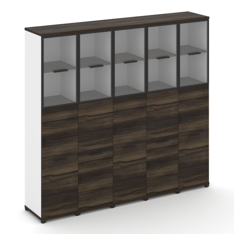 Concept Шкаф 5 узких секций, 5 ниш CN.STU-555 RPB B Дуб Мали/Белый Бриллиант/Металл Черный/Прозрачны Concept Шкаф 5 узких секций, 5 ниш CN.STU-555 RPB B Дуб Мали/Белый Бриллиант/Металл Черный/Прозрачны