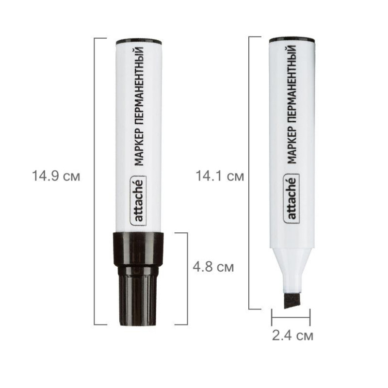 Маркер перманентный ATTACHE чёрный 3-10мм