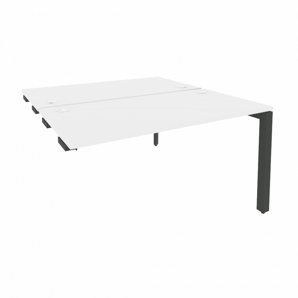 Onix Стол-приставка двойной на П-образном м/к к опорным элем. O.MP-D.SPR-3.7 Белый Бриллиант/Металл