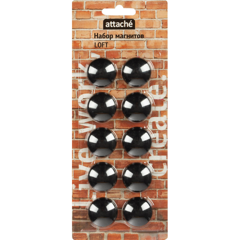 Магнитный держатель для досок Attache LOFT HDF черн.30мм,10шт/уп Магнитный держатель для досок Attache LOFT HDF черн.30мм,10шт/уп