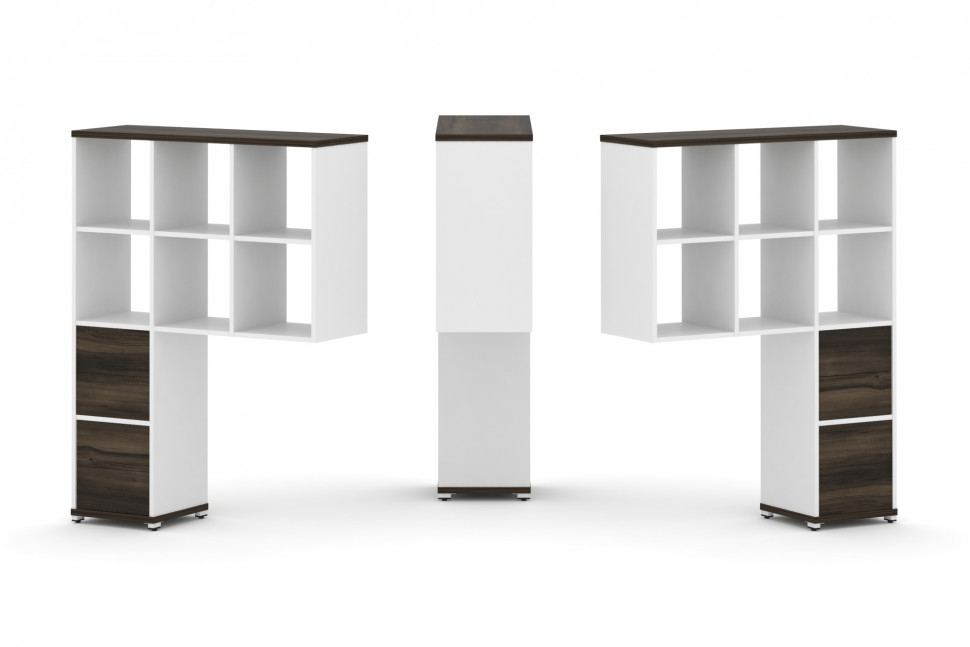 Concept Надставка высокая CN.DNV-008 Дуб Мали/Белый Бриллиант/Металл Белый 1099*350*1486