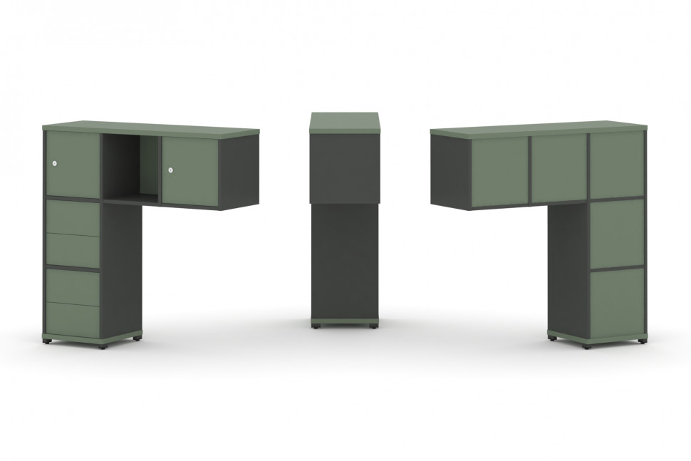 Concept Надставка низкая CN.ONN-004 Кобо/Антрацит/Металл Антрацит 1099*365*1130