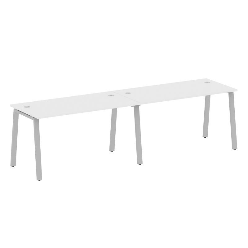 Metal System Рабочая станция на 2 места на А-образном м/к БА.СМ-2.3 Белый/Металл Серый 2800*720*750