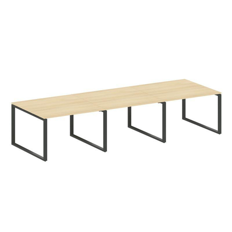 Metal System Переговорный стол (3 столешницы) на О-оразном м/к БО.ПРГ-3.2 Акация Лорка/Металл Антрац