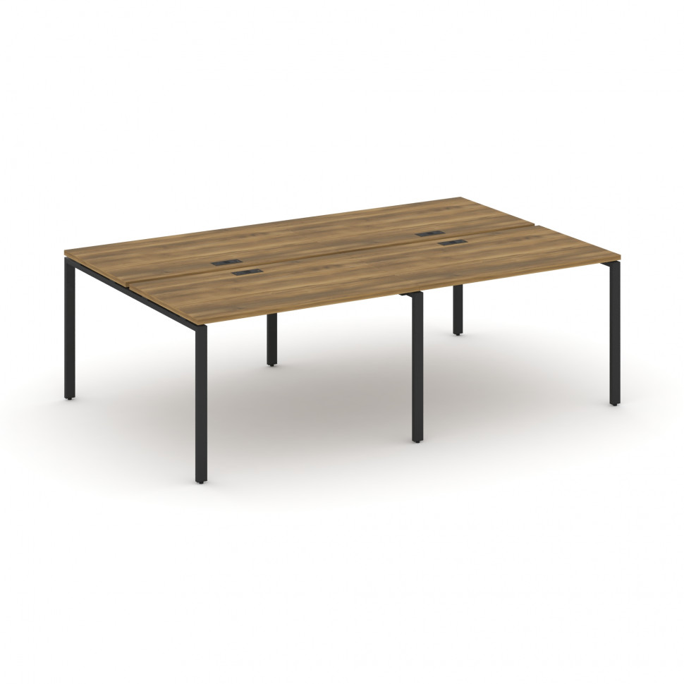 Concept Рабочая станция на 4 места CN.DRS-006 Сандал Янтарный/Металл Черный 2360*1480*750