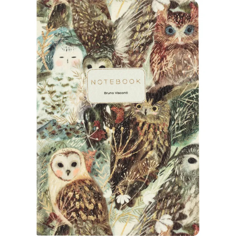 Тетрадь А5, экокожа Bruno Visconti,ВОЛШЕБНЫЕ СОВЫ 60л.Линейка,7-60-1315/03
