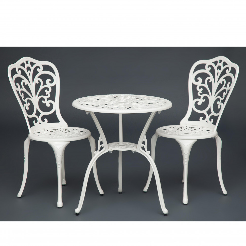 Комплект Secret De Maison Romance (стол +2 стула) алюминиевый сплав, D60/H67, 53х41х89см, butter white