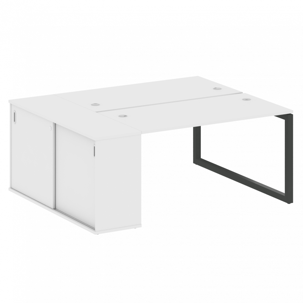 Metal System Quattro Рабочая станция с шкафом-купе на О-образном м/к 50БО.РС-СШК-1.3 Т Белый/Металл Metal System Quattro Рабочая станция с шкафом-купе на О-образном м/к 50БО.РС-СШК-1.3 Т Белый/Металл