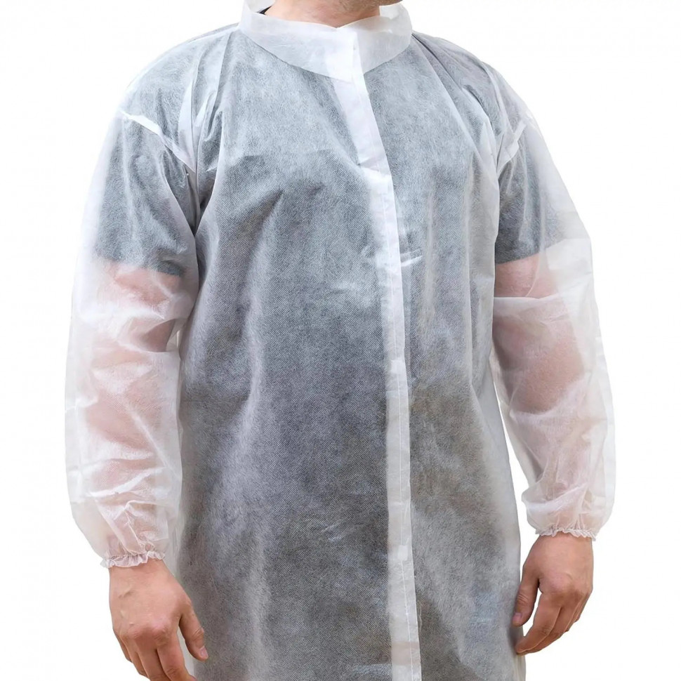 Халат н/с процед, рук.рез, на липуч, XXL, дл.110см, пл 17, белый, 10шт/уп Халат н/с процед, рук.рез, на липуч, XXL, дл.110см, пл 17, белый, 10шт/уп