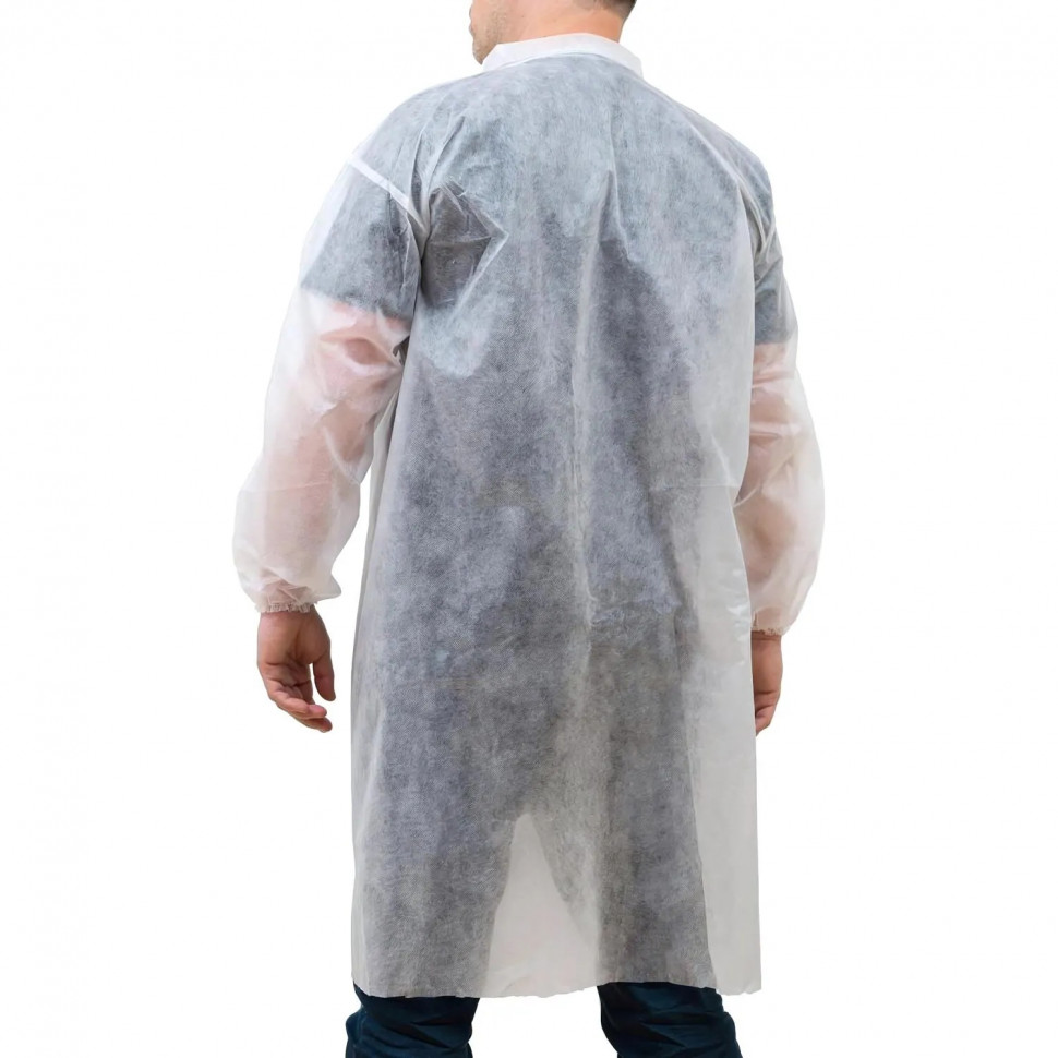 Халат н/с процед, рук.рез, на липуч, XXL, дл.110см, пл 17, белый, 10шт/уп Халат н/с процед, рук.рез, на липуч, XXL, дл.110см, пл 17, белый, 10шт/уп