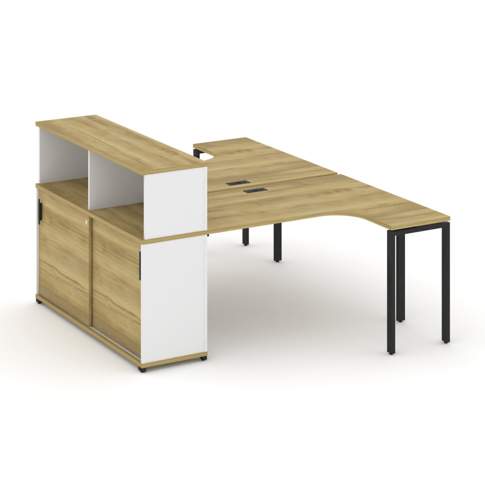 Concept Рабочая станция с опорным шкафом-купе с надставкой низ. CN.DSA-219 B Дуб Винченцо/Белый Брил