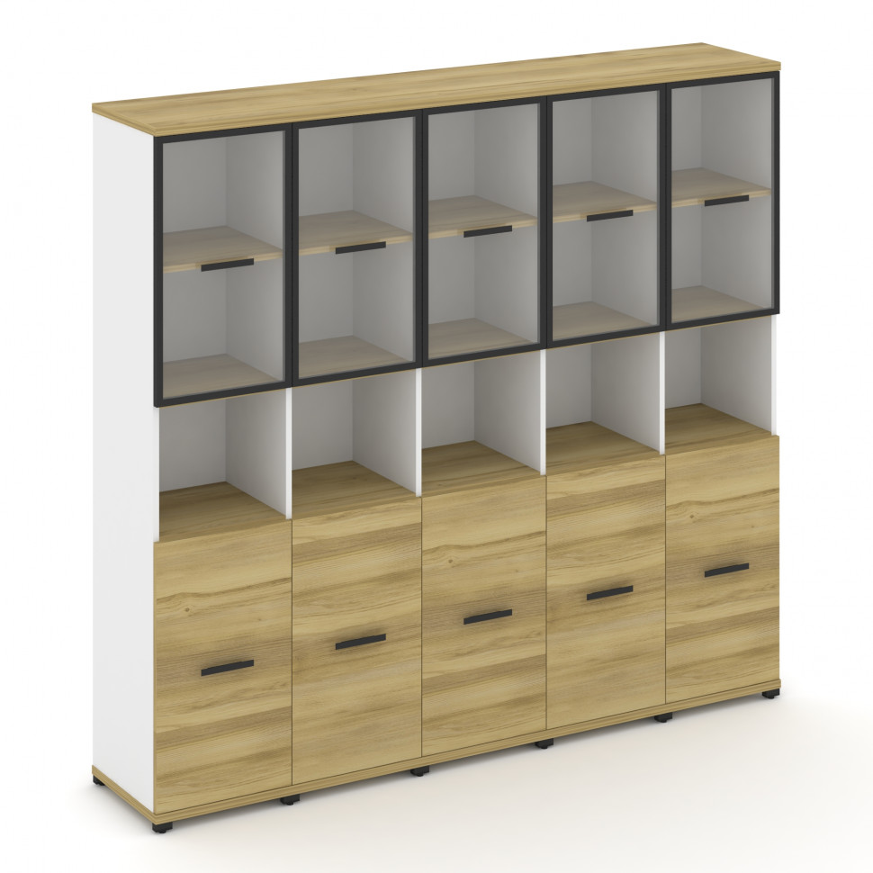 Concept Шкаф 5 узких секции, 5 ниш CN.STU-553 RPB B Дуб Винченцо/Белый Бриллиант/Металл Черный/Прозр Concept Шкаф 5 узких секции, 5 ниш CN.STU-553 RPB B Дуб Винченцо/Белый Бриллиант/Металл Черный/Прозр