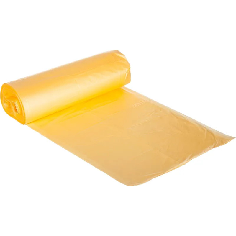 Мешки для мусора ПНД 60л 10мкм 20шт/рул желтый 58х68см_СПБ Мешки для мусора ПНД 60л 10мкм 20шт/рул желтый 58х68см_СПБ
